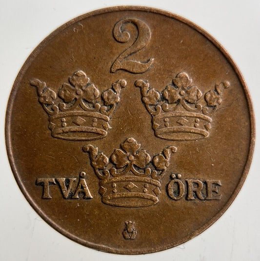 1925 Sweden 2 Ore Coin | Fine Collectable Grade