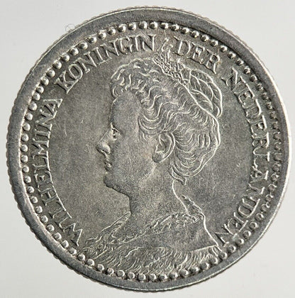 1925 Netherlands 10 Cents Silver Coin | Very High Grade