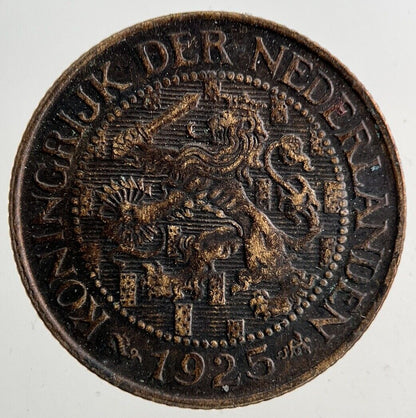 1925 Netherlands 1 Cent Centime Coin | Fine Collectable Grade
