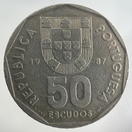 1987 Portugal 50 Escudos Coin | Fine Collectable Grade