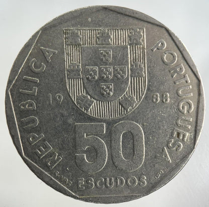 1988 Portugal 50 Escudos Coin | Fine Collectable Grade