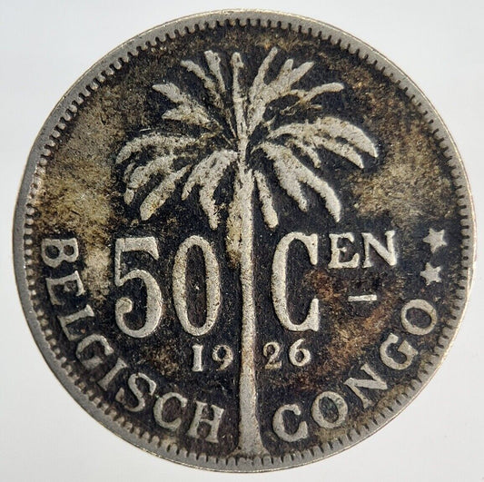 1926 50 Cent Centimes Belgian Congo Coin | Collectable Grade | a1959