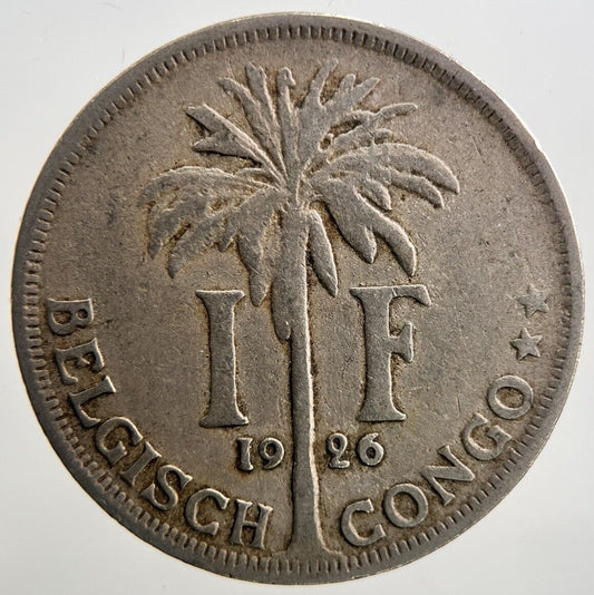 1926 1 One Franc Belgian Congo Coin | Collectable Grade | a932