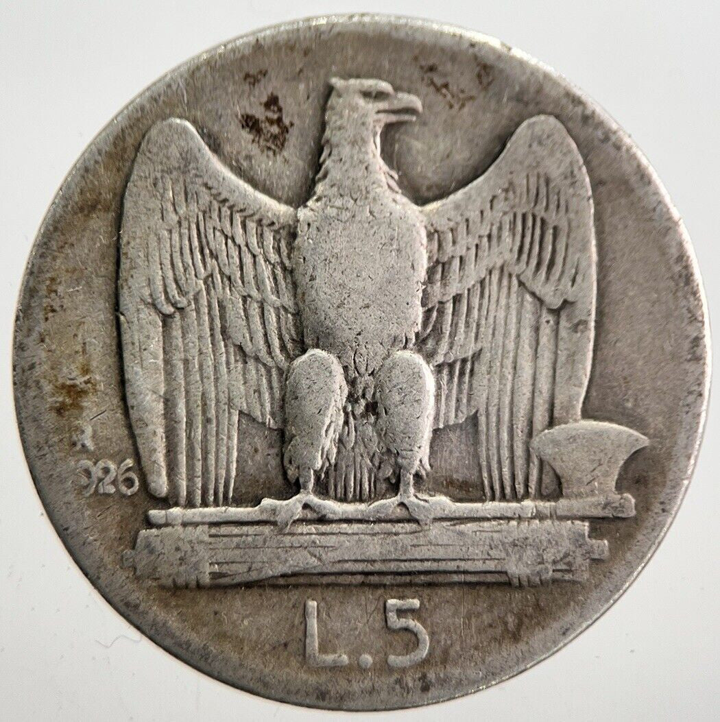 1926 Italy 5 Lira Silver Coin | Collectable Grade | a7661