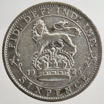 1926 George V Sixpence Silver Coin | Fine Collectable Grade | a8558