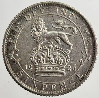 1926 George V Sixpence Silver Coin | Very High Grade | a8552