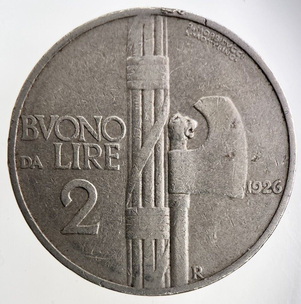 1926 Italy 2 Lira Coin | Fine Collectable Grade