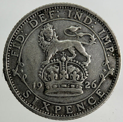 1926 George V Sixpence Silver Coin | Very High Grade