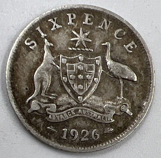 1926 Sixpence Australia Silver Coin | Collectable Grade | a111