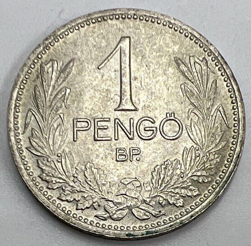 1927 1 One Pengo | Hungary Silver Coin | Fine Grade | a542
