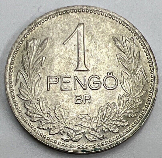 1927 1 One Pengo | Hungary Silver Coin | Fine Grade | a542