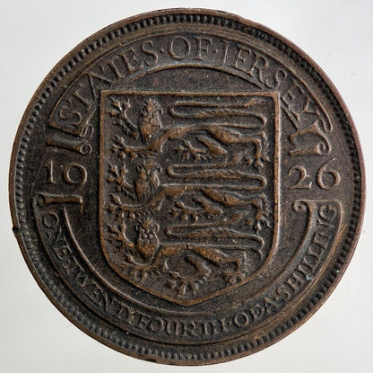 1926 Jersey One Twenty-Fourth Of A Shilling 1/24th Coin | Very High Grade