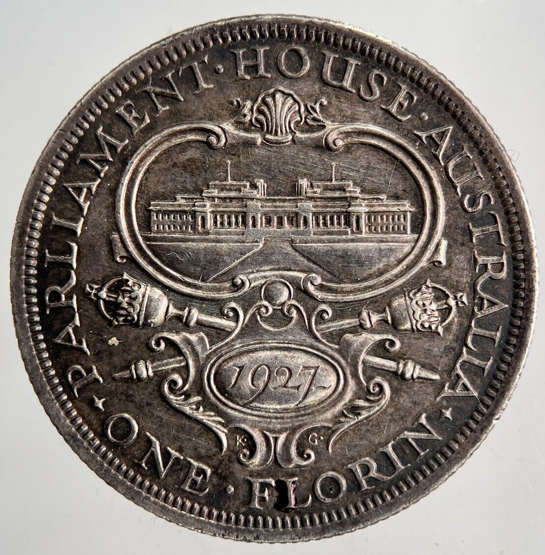 1927 Australia Florin Two Shillings Silver Coin | Very Fine Grade | a6857