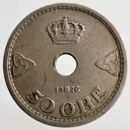 1926 Norway 50 Ore Coin | Fine Collectable Grade