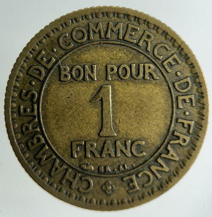 1927 France 1 Franc Coin | Fine Collectable Grade