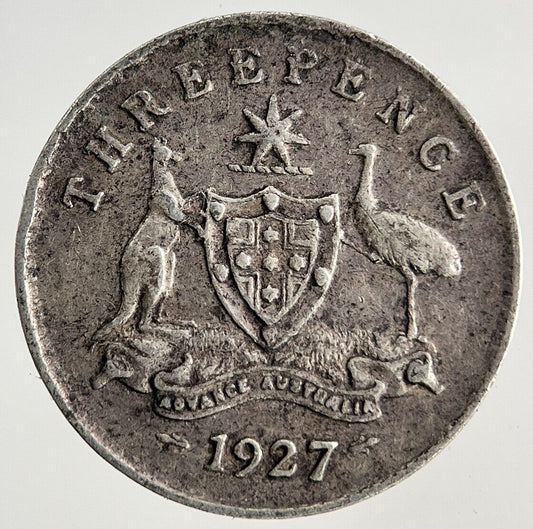1927 Australia Threepence Silver Coin | Fine Collectable Grade