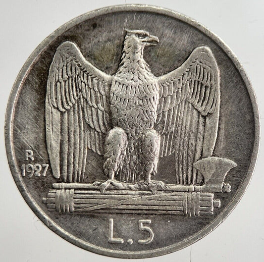 1927 Italy 5 Lira Silver Coin | Very High Grade | a8531