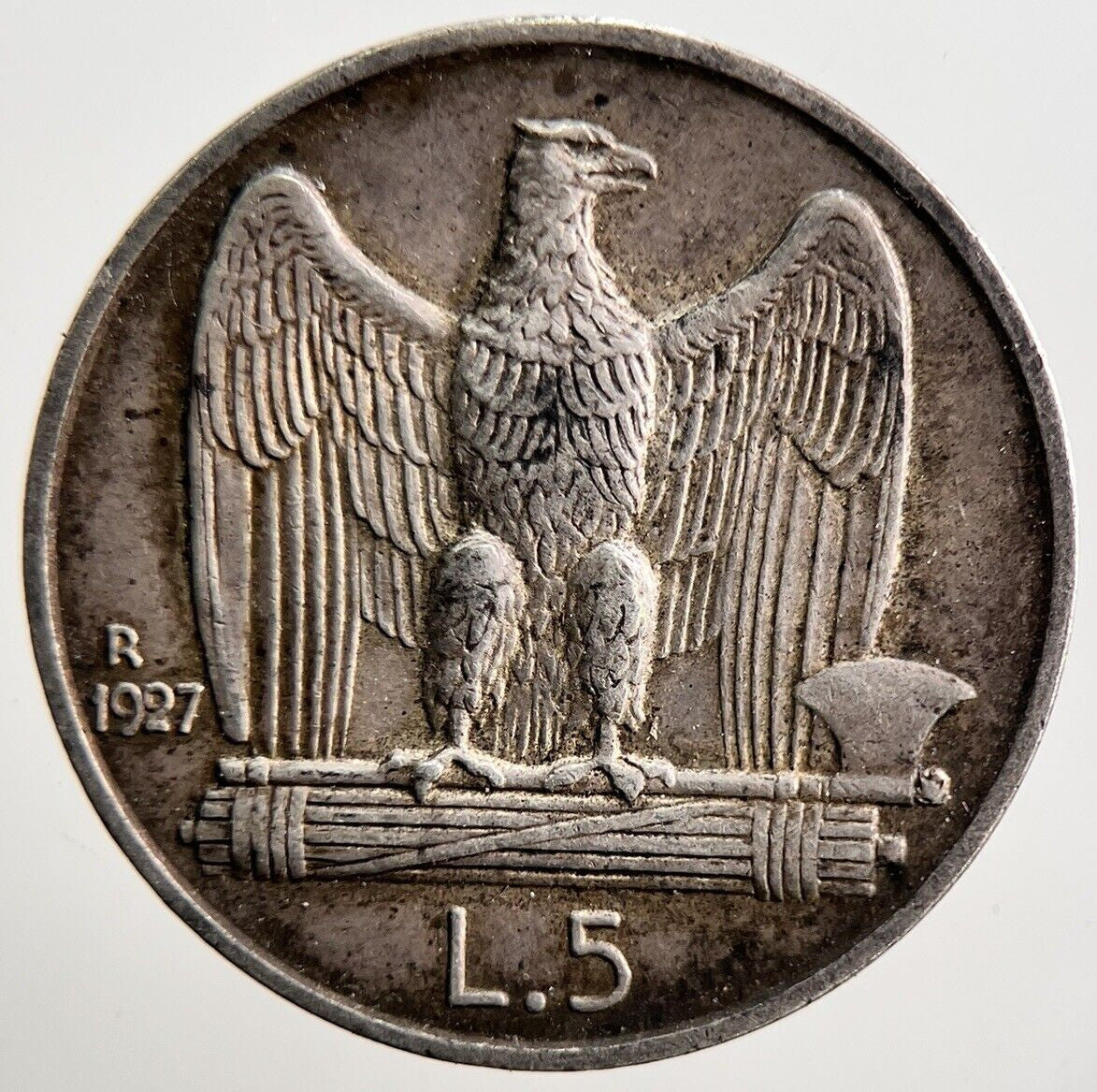 1927 Italy 5 Lira Silver Coin | Fine Collectable Grade | a3650