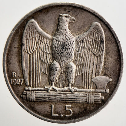 1927 Italy 5 Lira Silver Coin | Fine Collectable Grade | a3650