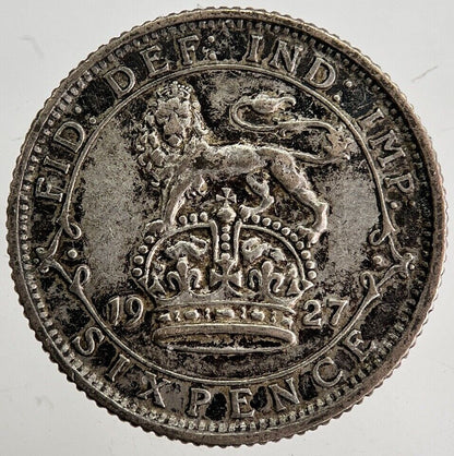 1927 George V Sixpence Silver Coin | Very High Grade | a8754