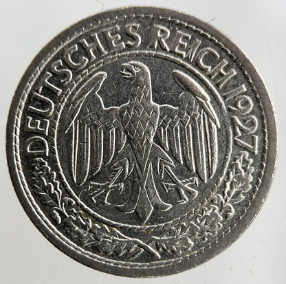 1927 Germany 50 Pfennig Coin | Fine Collectable Grade