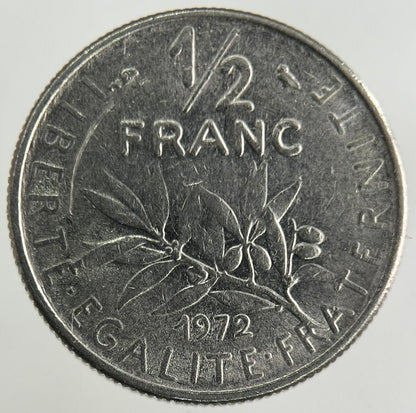 1972 France 1/2 Half Franc Coin | Fine Collectable Grade