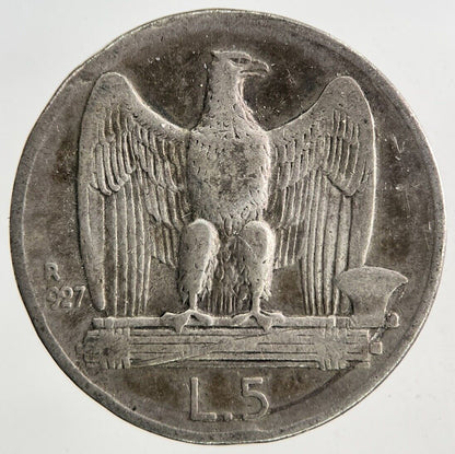 1927 Italy 5 Lira Silver Coin | Fine Collectable Grade