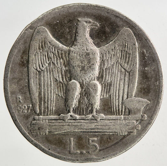 1927 Italy 5 Lira Silver Coin | Fine Collectable Grade