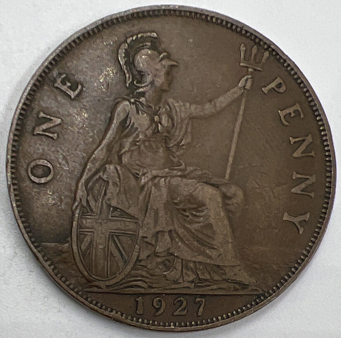 1927 Penny George V | British Copper Coin | Collectable Grade | a315