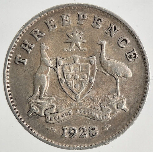 1928 Australia Threepence Silver Coin | Fine Collectable Grade | a7982