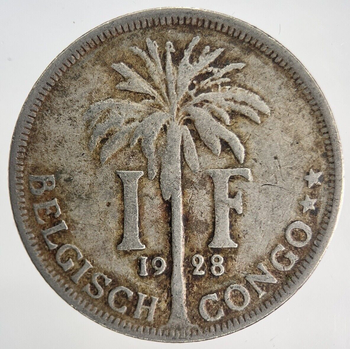1928 1 One Franc Belgian Congo Coin | Collectable Grade | a1958