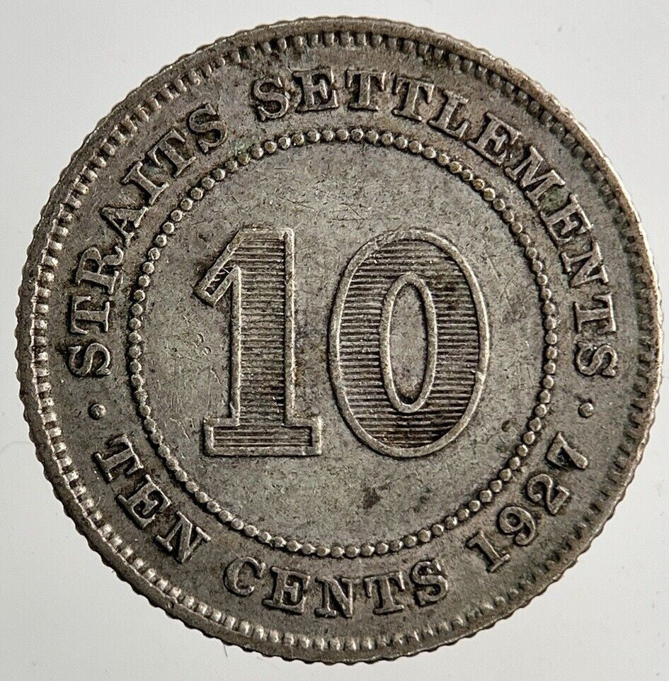 1927 Straits Settlements 10 Cents Silver Coin | Collectable Grade