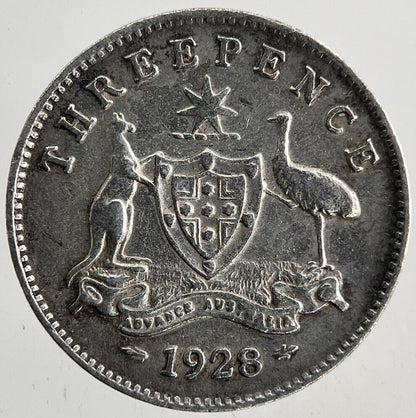 1928 Australia Threepence Silver Coin | Fine Collectable Grade