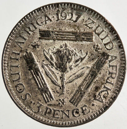 1927 South Africa Threepence Silver Coin | Fine Collectable Grade
