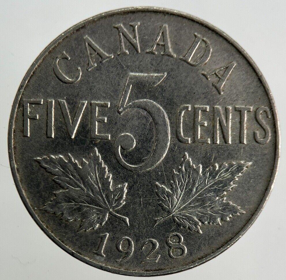 1928 Canada 5 Cents Coin | Fine Collectable Grade
