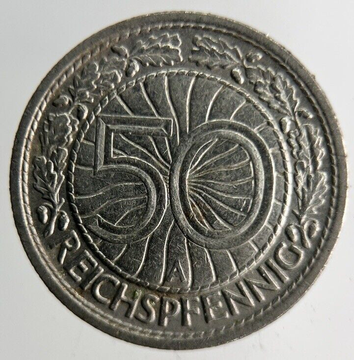 1928 Germany 50 Pfennig Coin | Fine Collectable Grade
