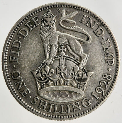 1928 George V Shilling Silver Coin | Fine Collectable Grade