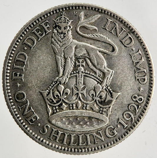 1928 George V Shilling Silver Coin | Fine Collectable Grade