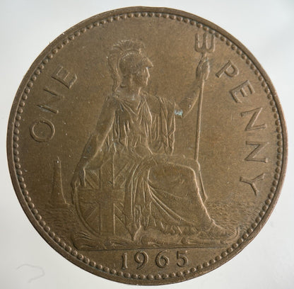 1965 Elizabeth II 2nd One Penny Coin | Fine Collectable Grade