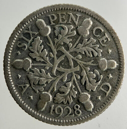 1928 George V Sixpence Silver Coin | Collectable Grade