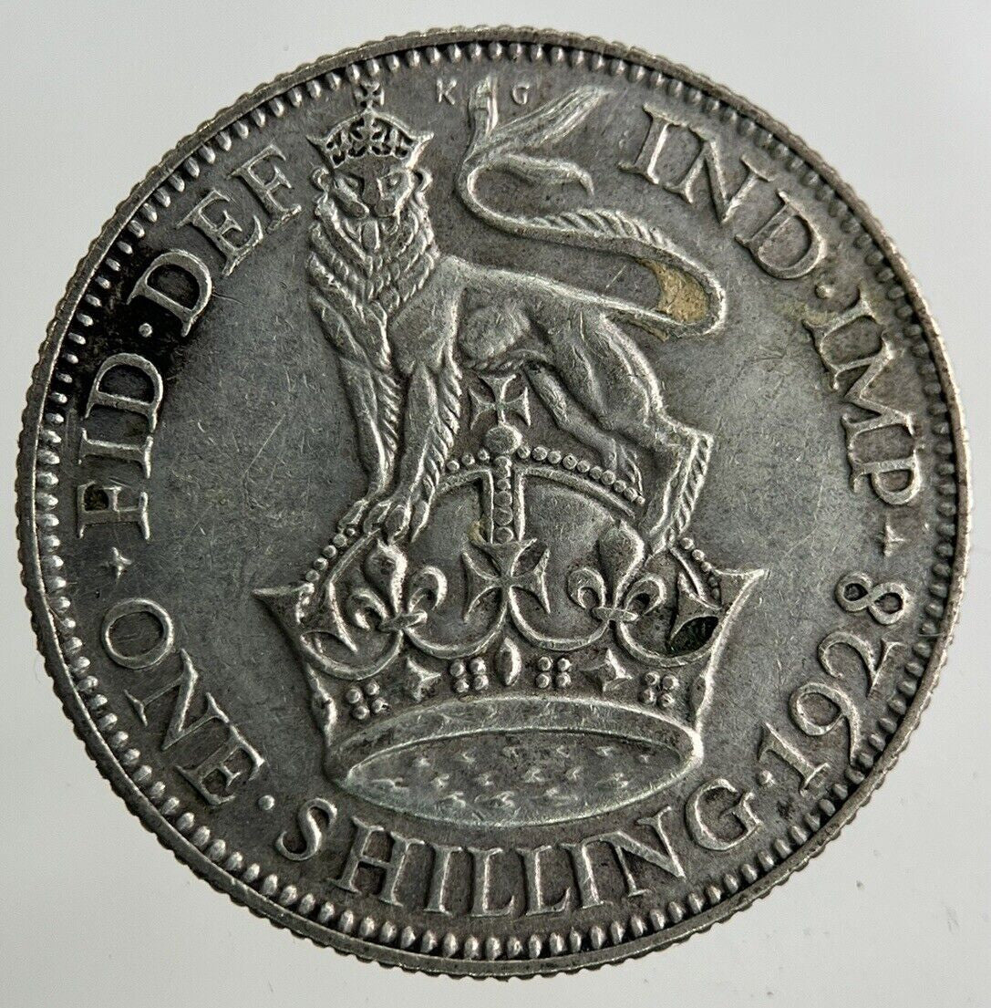 1928 George V Shilling Silver Coin | Fine Collectable Grade