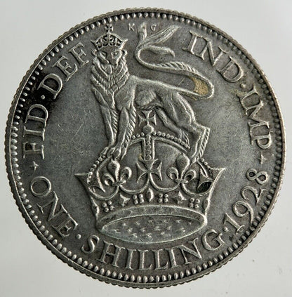 1928 George V Shilling Silver Coin | Fine Collectable Grade