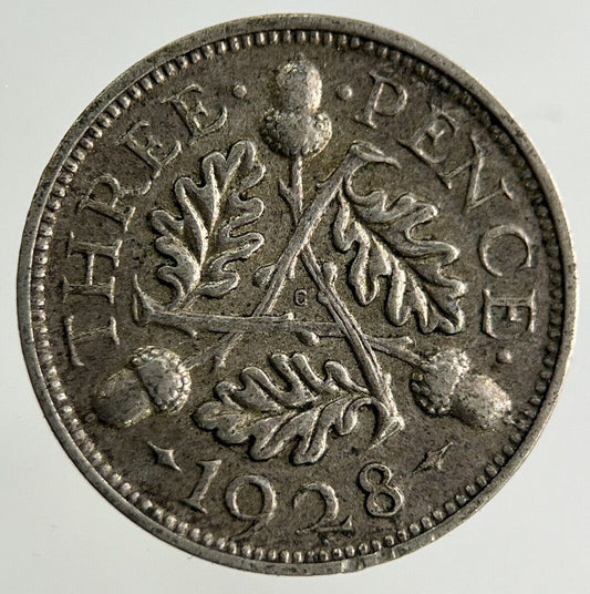1928 George V Threepence Silver Coin | Fine Collectable Grade