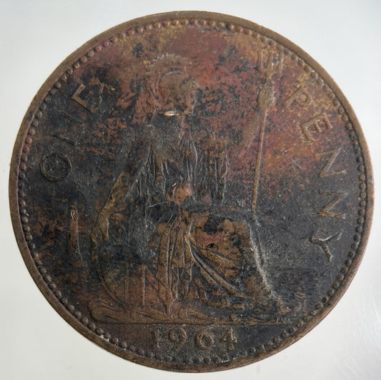 1964 Elizabeth II 2nd One Penny Coin | Fine Collectable Grade
