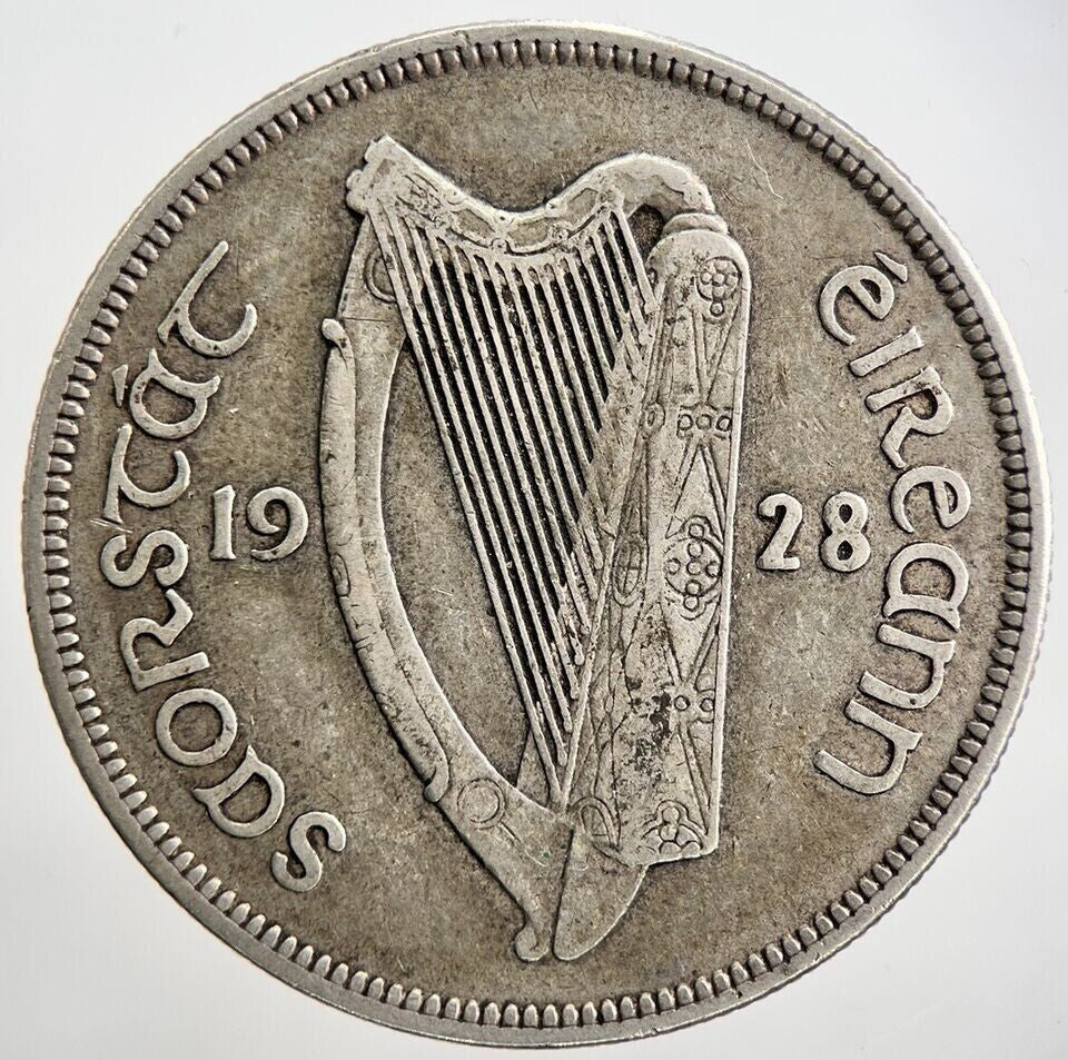 1928 Irish Horse Half-Crown Silver Coin | Fine Collectable Grade | a2202