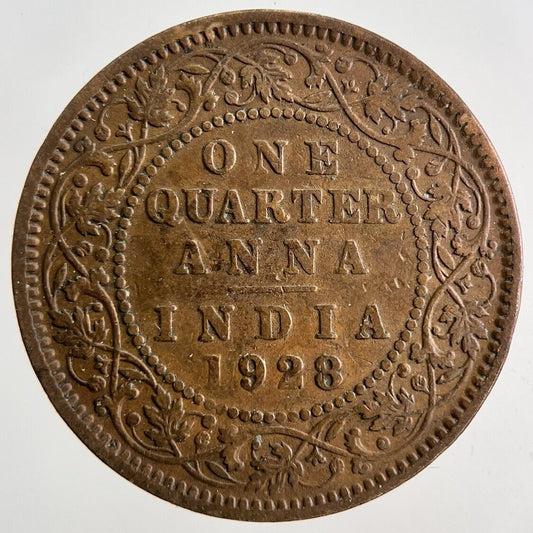 1928 India Quarter Anna Coin | Collectable Grade