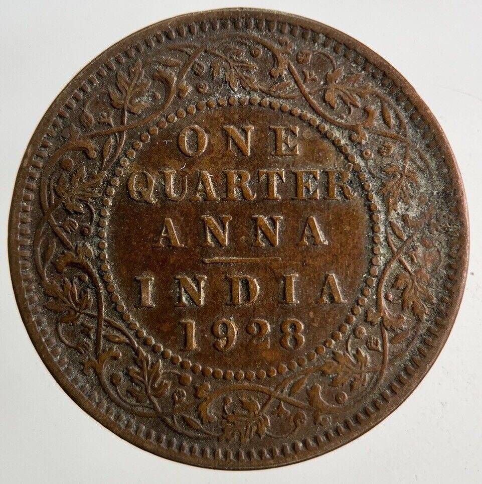 1928 India 1/4 Quarter Anna Coin | Fine Collectable Grade