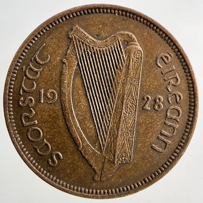 1928 Irish Half-Penny Coin | Very High Grade