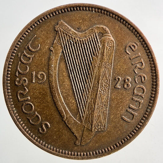 1928 Irish Half-Penny Coin | Very High Grade