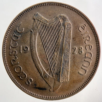 1928 Irish One Penny Coin | Fine Collectable Grade